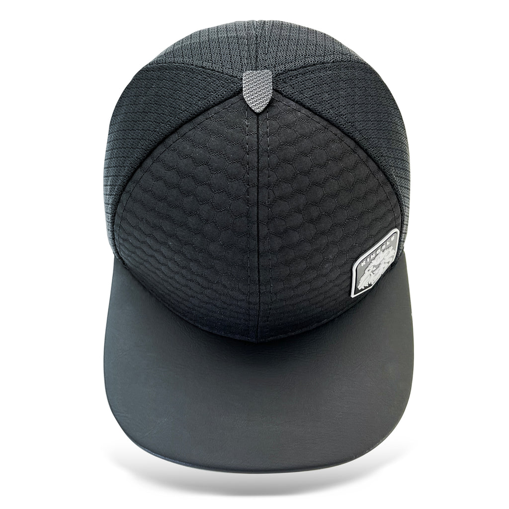 Kingsle - Black Hexagon - Unisex - Flat Brim Snapback Baseball Cap - Adjustable Size