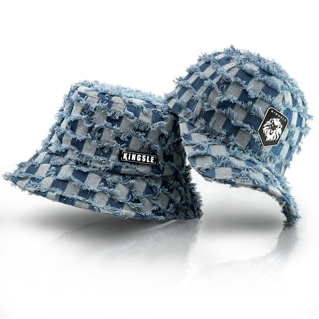 Kingsle "Do Us Part" - BLUE CHECKER Hat Set - Unisex - One Size Fits Most