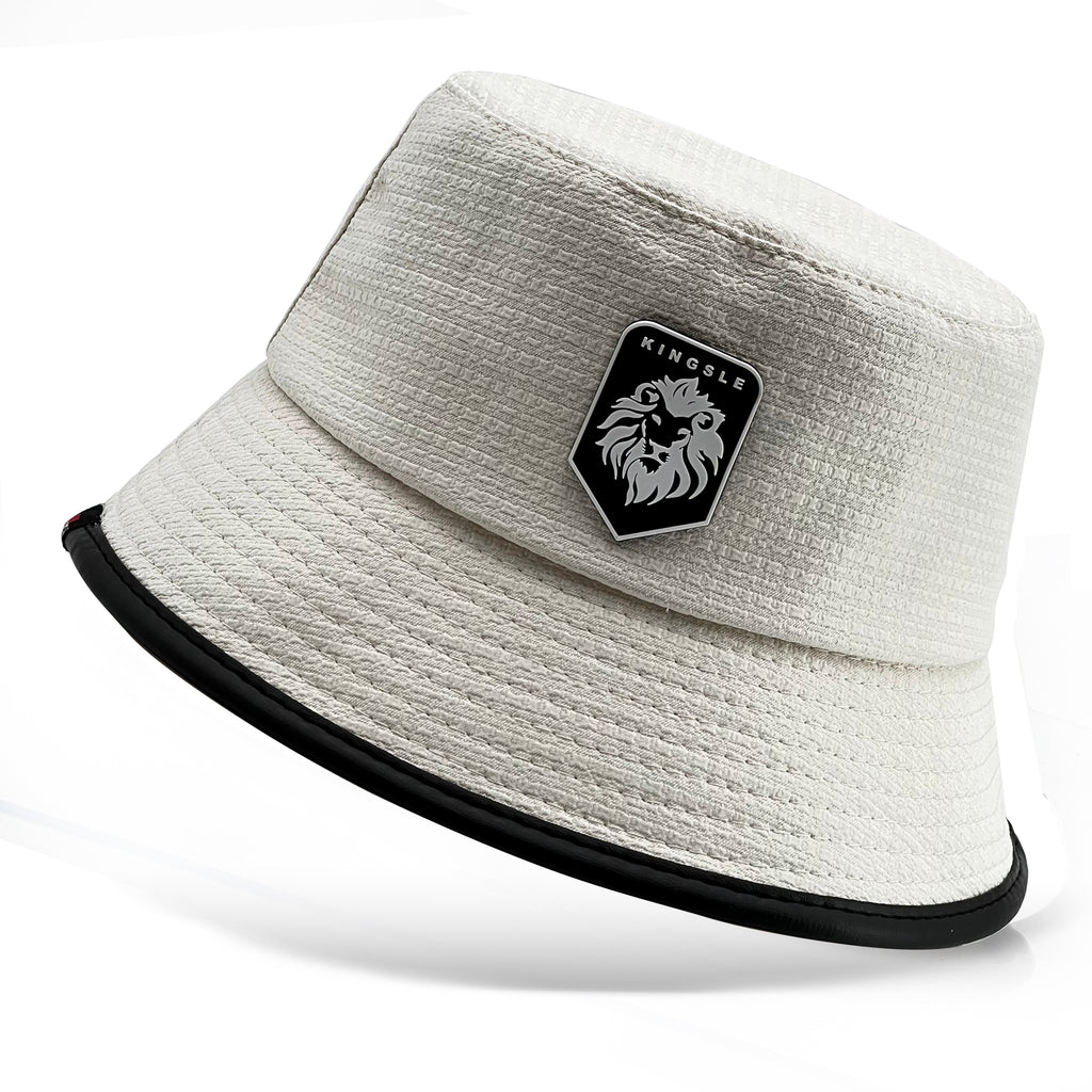 Kingsle Cream Poly Bucket Hat - Unisex - One Size Fits Most