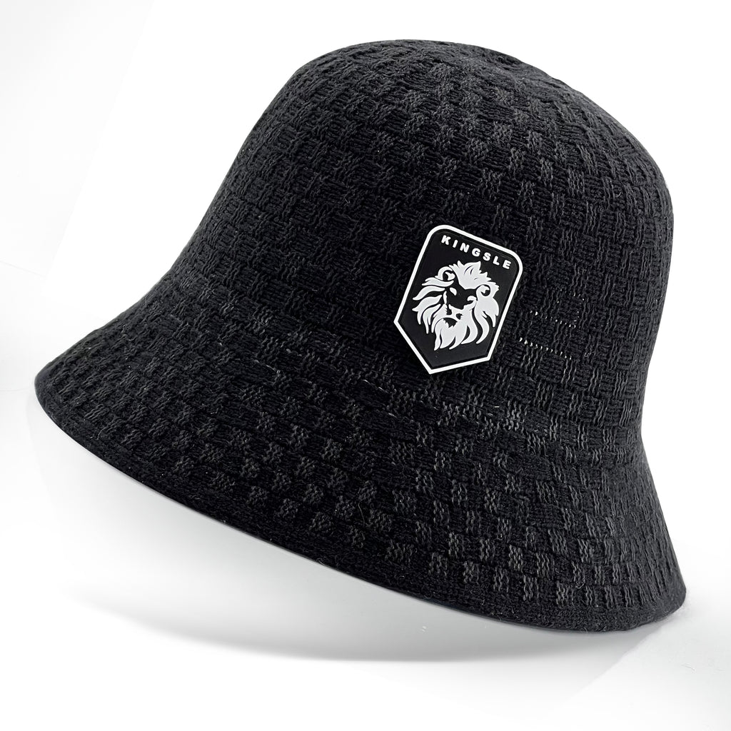 Kingsle Black mini Checker Bucket Hat - Unisex - One Size Fits Most