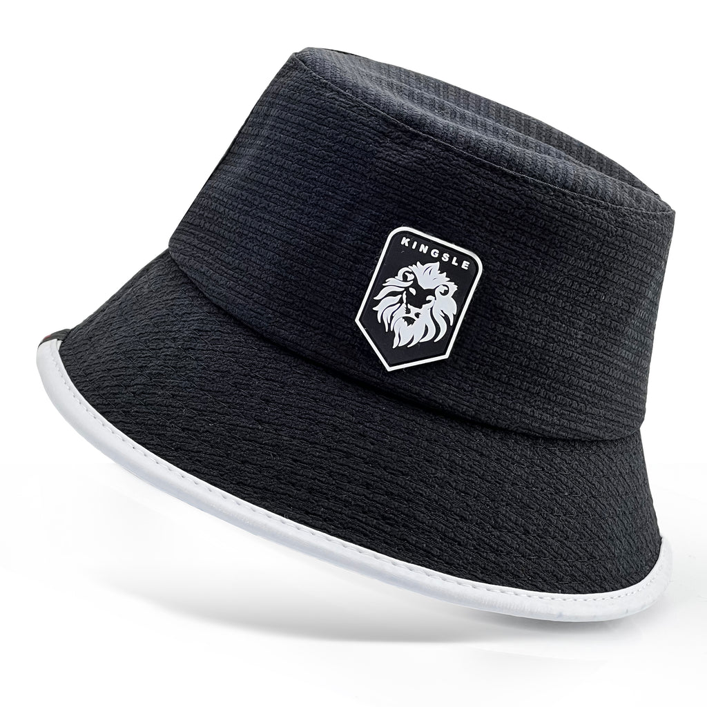 Kingsle Black Poly Bucket Hat - Unisex - One Size Fits Most