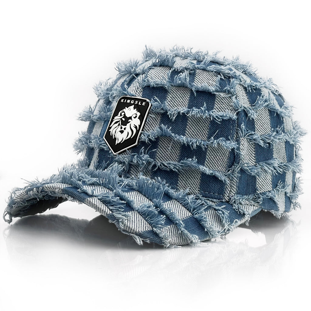 Kingsle BLUE CHECKER Baseball Cap - Unisex - One Size Fits Most