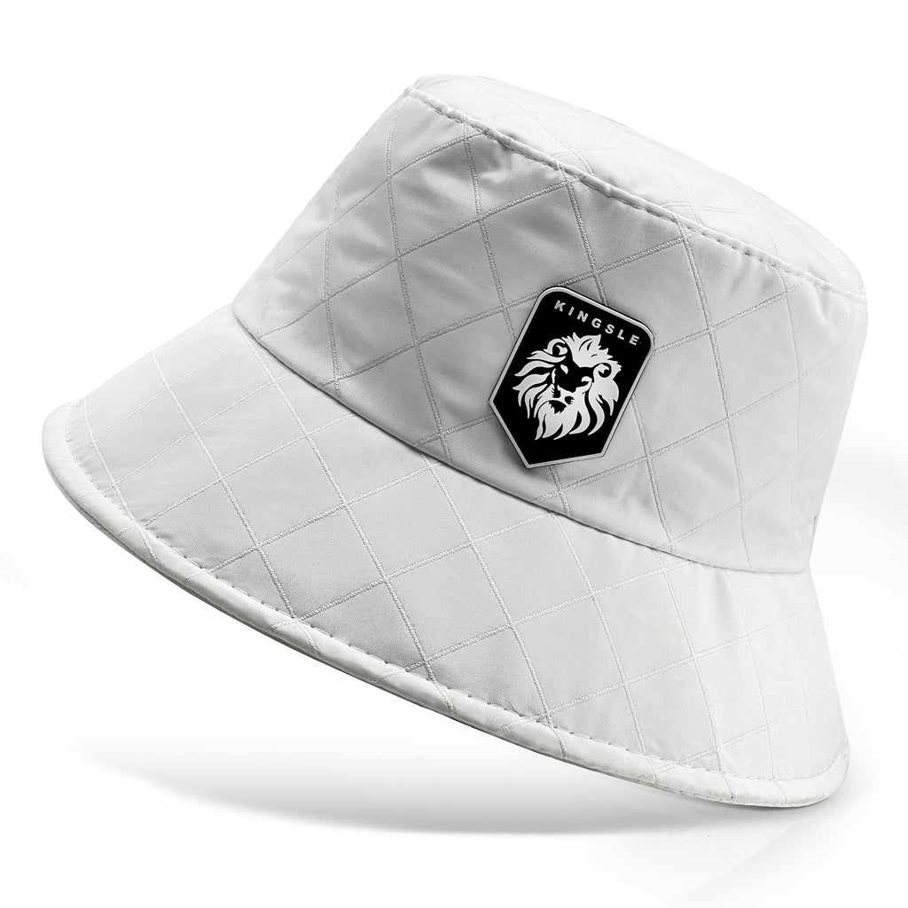 Kingsle Diamond White Bucket Hat - Unisex - One Size Fits Most