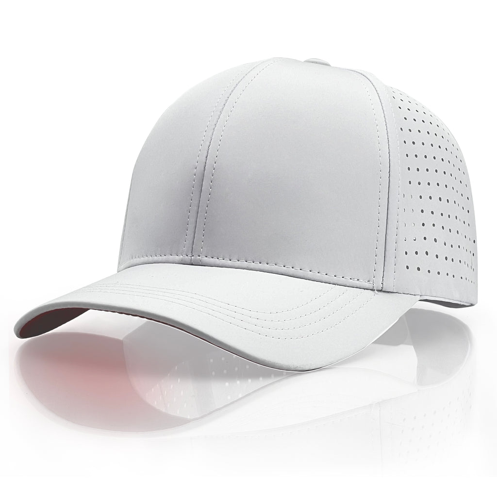 Kingsle - Blank Hat - 6 Panels White - Poly ProCap - Unisex - Adjustable Size - $5.50/Each - 5 Hats Bulk